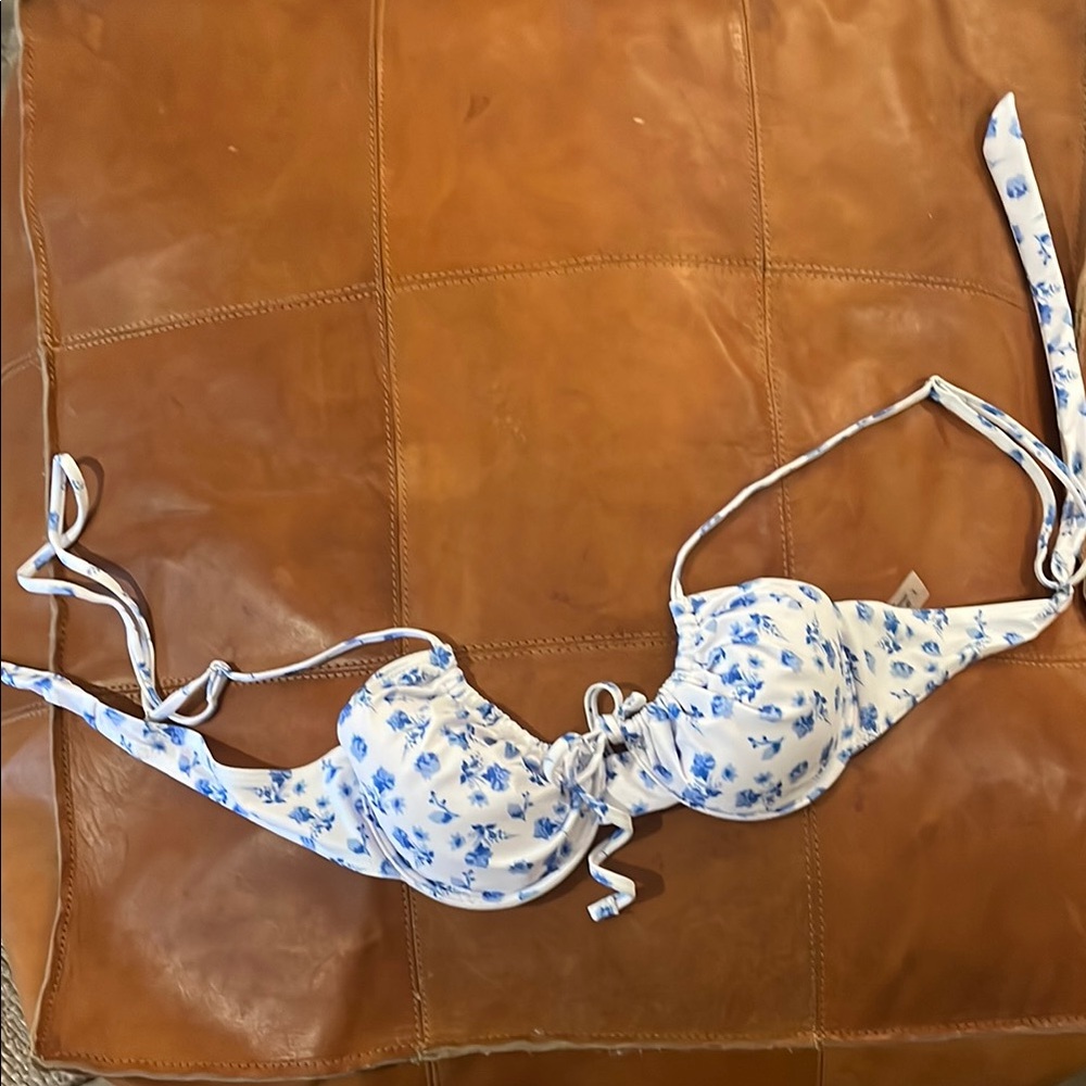 Floral Blue and White Bikini Set